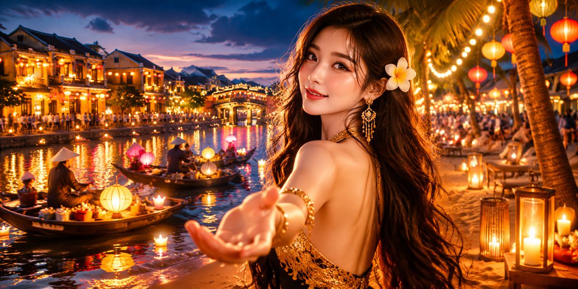 Người chơi VIP tại Hội An tham gia cá cược trực tuyến dưới ánh đèn lồng lãng mạn buổi tối